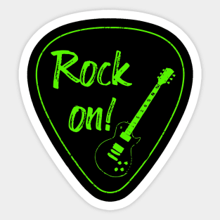 Rock on guitar pick Sticker